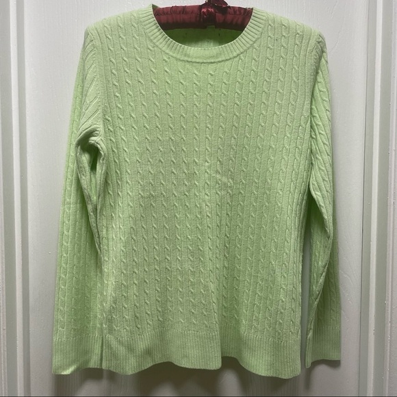 Sweater Cable Knit Ribbed Hems Long Sleeve Crewneck Pullover Solid Top - Picture 1 of 6